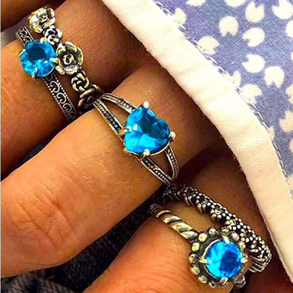 5-Pc stackable silver rings